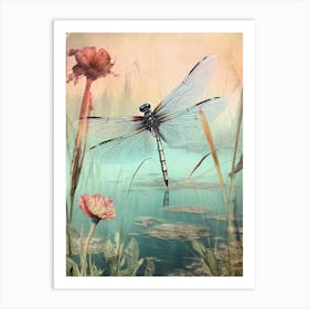 Dragonfly Meadows Pastel 2 Art Print