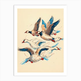 Geese In Flight 3 Art Print