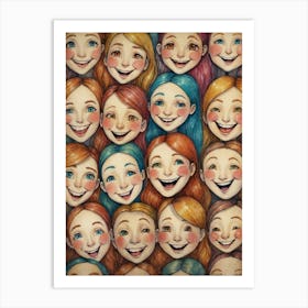 Faces Of Women Art Print