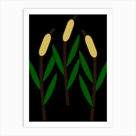 Cattails Aquatic Plant Plant Botanical Flora Marsh Pond Nature Cutout Art Print