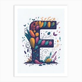 Colorful Letter F Illustration 59 Art Print