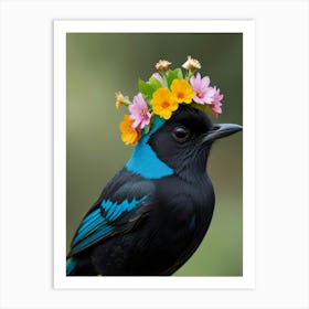 Bird With A Flower Crown 5 Art Print