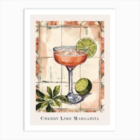 Cherry Lime Margarita Poster Art Print