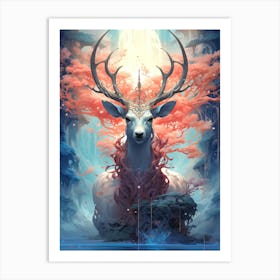 Deer In The Forest 3 Art Print