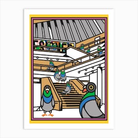 London Pigeons At The Design Museum Art Print
