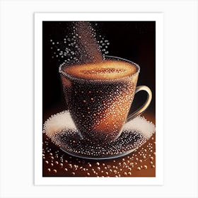 Coffee Pointillism Cocktail Poster Art Print