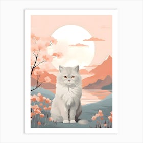 Modern Japandi Cat 5 Art Print