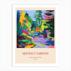 Colourful Gardens Montreal Botanical Garden Canada 3 Red Poster Art Print