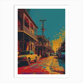 Frenchmen Street Retro Pop Art 3 Art Print