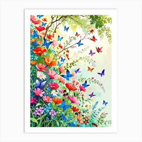 Butterfly Garden 3 Art Print