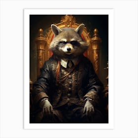 Raccoon King Art Print