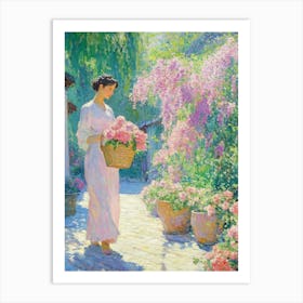 Woman In A Garden Art Print