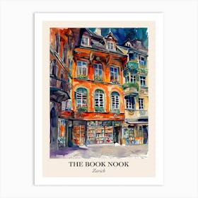 Zurich Book Nook Bookshop 3 Poster Art Print