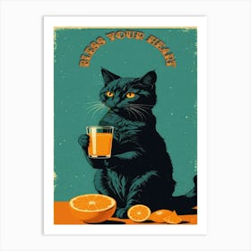 Bless Your Heart Cat Art Print