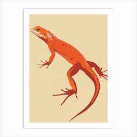 Orange Chuckwalla Abstract Modern Illustration 3 Art Print