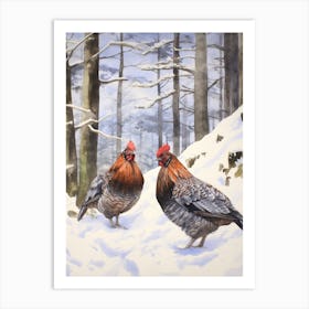 Winter Watercolour Grouse 1 Art Print