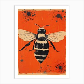 Bee, Woodblock Animal Drawing 2 Art Print