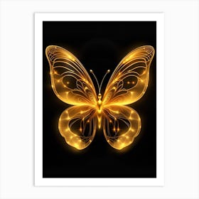 Golden Butterfly 1 Art Print