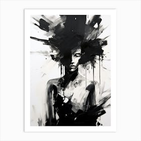 Melancholy Abstract Black And White 3 Art Print