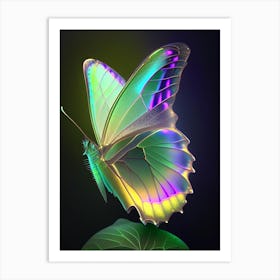 Brimstone Butterfly Holographic 2 Art Print