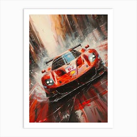 Racing Car On The Street Art Print