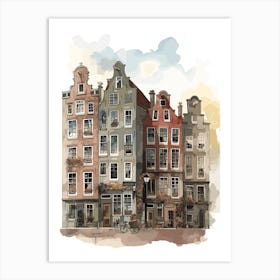 De Pijp Amsterdam Neighborhood Watercolour 2 Art Print