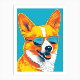 Corgi In Sunglasses Art Print