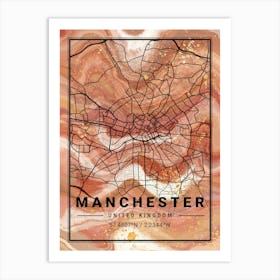 Manchester Map Art Print