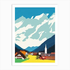 Oberstdorf, Germany Midcentury Vintage Skiing Poster Art Print