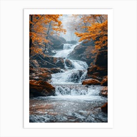 Autumn Waterfall Art Print