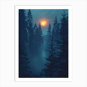 Sunrise In The Forest Art Print