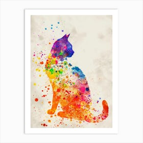 Colorful Cat Canvas Art 1 Art Print