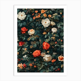 Roses Wallpaper Art Print