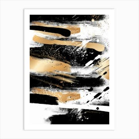 Abstract Gold And Black Painting 25 Art Print