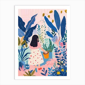 Girl Gardening Lo Fi Kawaii Illustration 1 Art Print