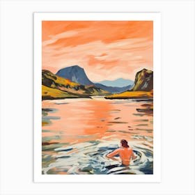 Wild Swimming At Ullswater Cumbria 3 Art Print