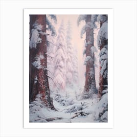 Dreamy Winter Painting Sequoia National Park United States 3 Art Print