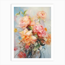 Abstract Flower Painting Rose 3 Art Print