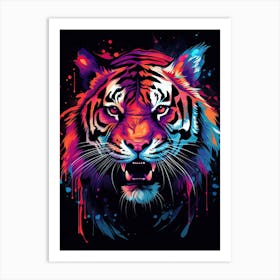 Tiger Art In Digital Art Style 1 Art Print