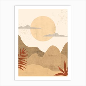 Sunset, Sunrise, mountain Art Print