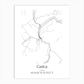 Cadca,Slovakia Minimalist Map Art Print