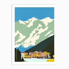 Bormio, Italy Midcentury Vintage Skiing Poster Art Print