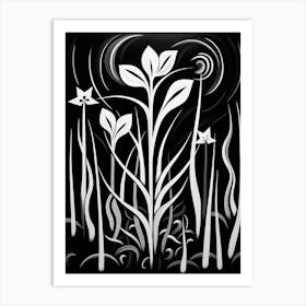 Growth Abstract Black And White 1 Art Print