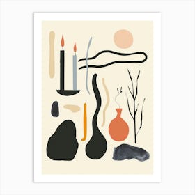 Cute Objects Abstract Illustration 1 Art Print