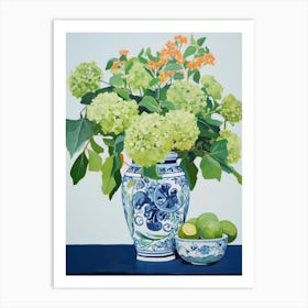 Flowers In A Vase Still Life Painting Hydrangea 7 Art Print