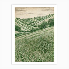 Green Hills Art Print