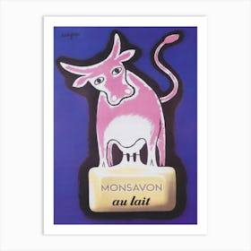 Pink Cow and Soap, Vintage Advertisement Poster Art Print