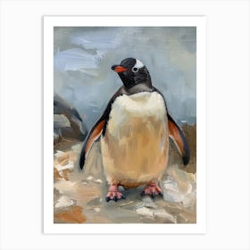 Adlie Penguin Saunders Island Oil Painting 3 Art Print