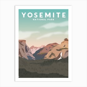 Yosemite National Park, California Travel Poster Art Print