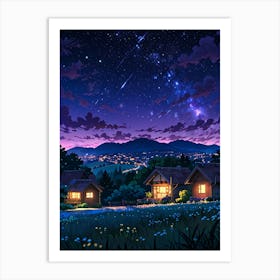 Night Sky Anime aesthetic 8 Art Print